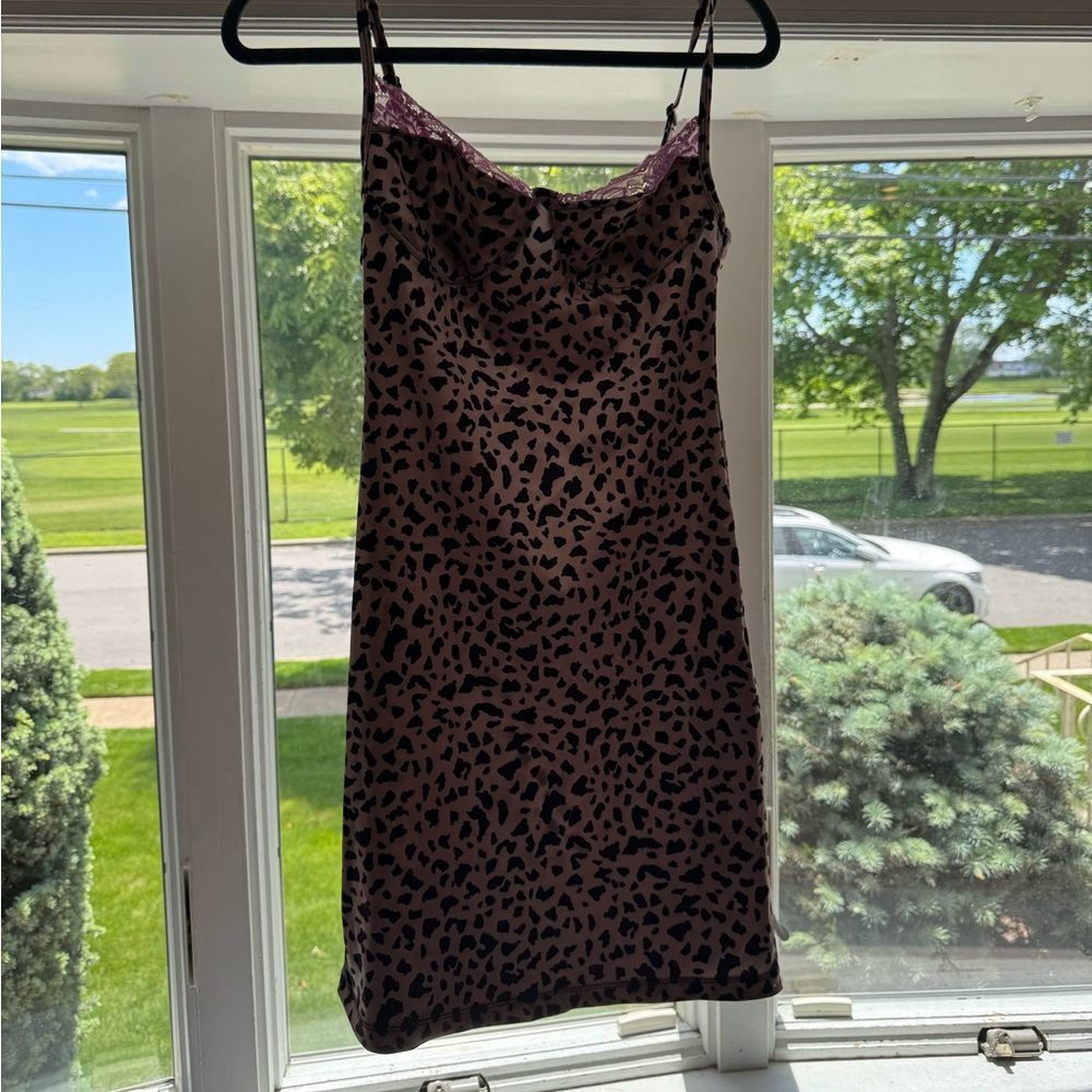 Motel rocks pink and purple Animal print dress